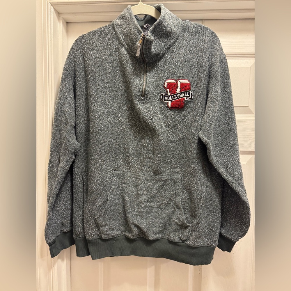 J. America “Volleyball” raised V Gray and Brown Sweatshirt